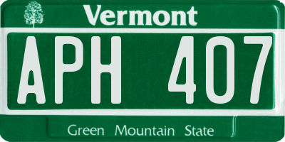 VT license plate APH407