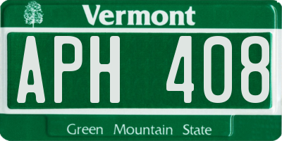 VT license plate APH408
