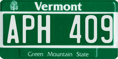 VT license plate APH409