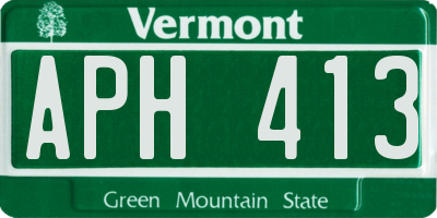 VT license plate APH413