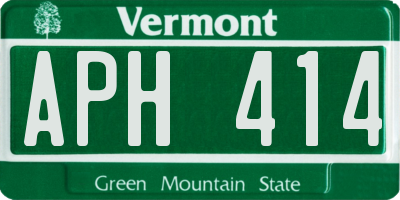 VT license plate APH414