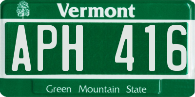 VT license plate APH416