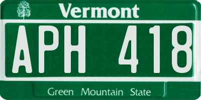 VT license plate APH418