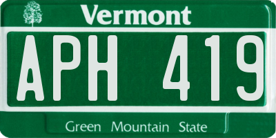 VT license plate APH419