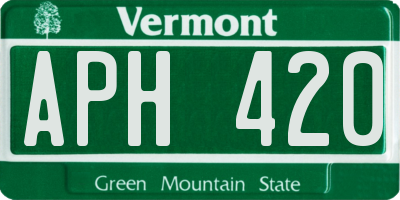VT license plate APH420