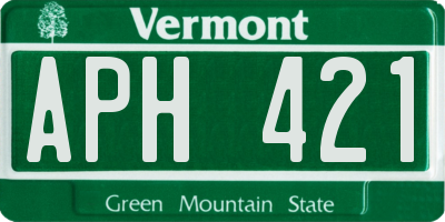 VT license plate APH421