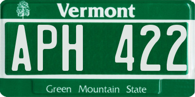 VT license plate APH422