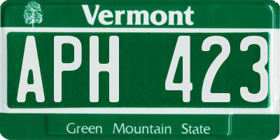 VT license plate APH423