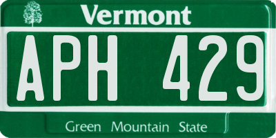 VT license plate APH429