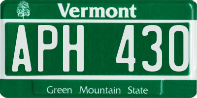 VT license plate APH430