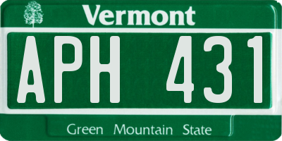 VT license plate APH431