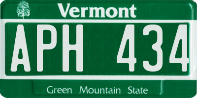 VT license plate APH434
