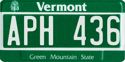 VT license plate APH436