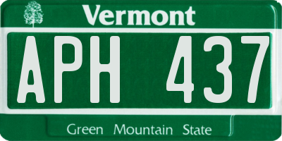 VT license plate APH437