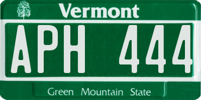 VT license plate APH444