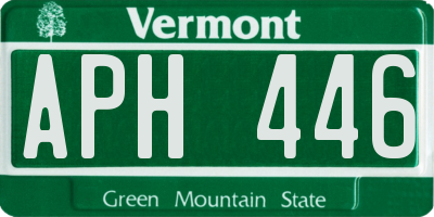 VT license plate APH446