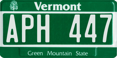VT license plate APH447