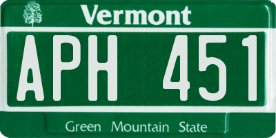VT license plate APH451