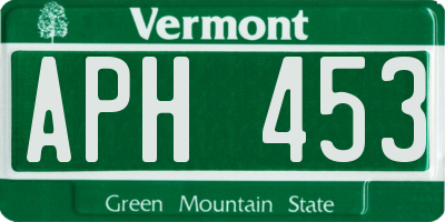 VT license plate APH453
