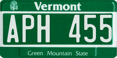 VT license plate APH455