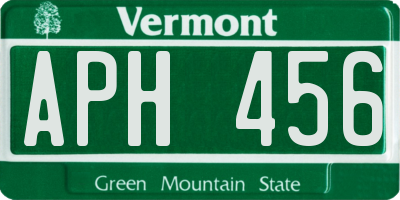 VT license plate APH456