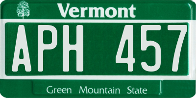 VT license plate APH457