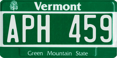VT license plate APH459