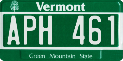 VT license plate APH461