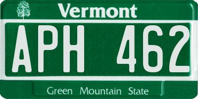 VT license plate APH462