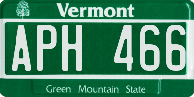 VT license plate APH466