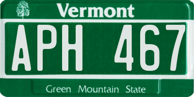 VT license plate APH467