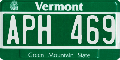 VT license plate APH469