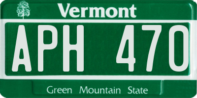 VT license plate APH470