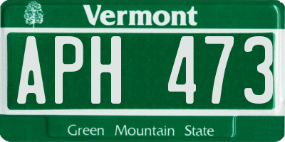 VT license plate APH473