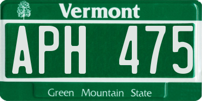 VT license plate APH475