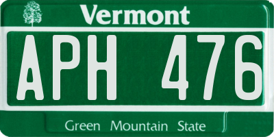 VT license plate APH476