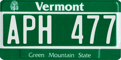 VT license plate APH477