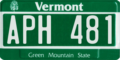 VT license plate APH481