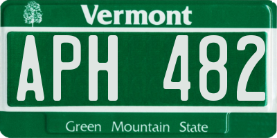 VT license plate APH482