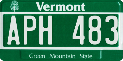 VT license plate APH483
