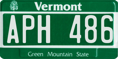 VT license plate APH486