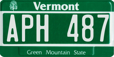 VT license plate APH487
