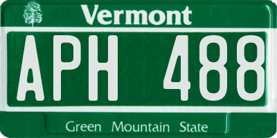 VT license plate APH488