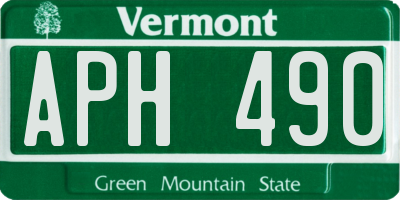 VT license plate APH490
