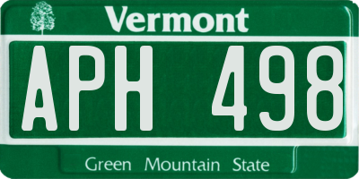VT license plate APH498