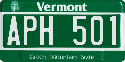 VT license plate APH501