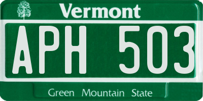 VT license plate APH503