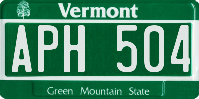 VT license plate APH504