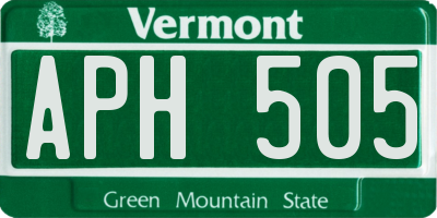 VT license plate APH505