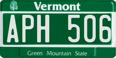 VT license plate APH506